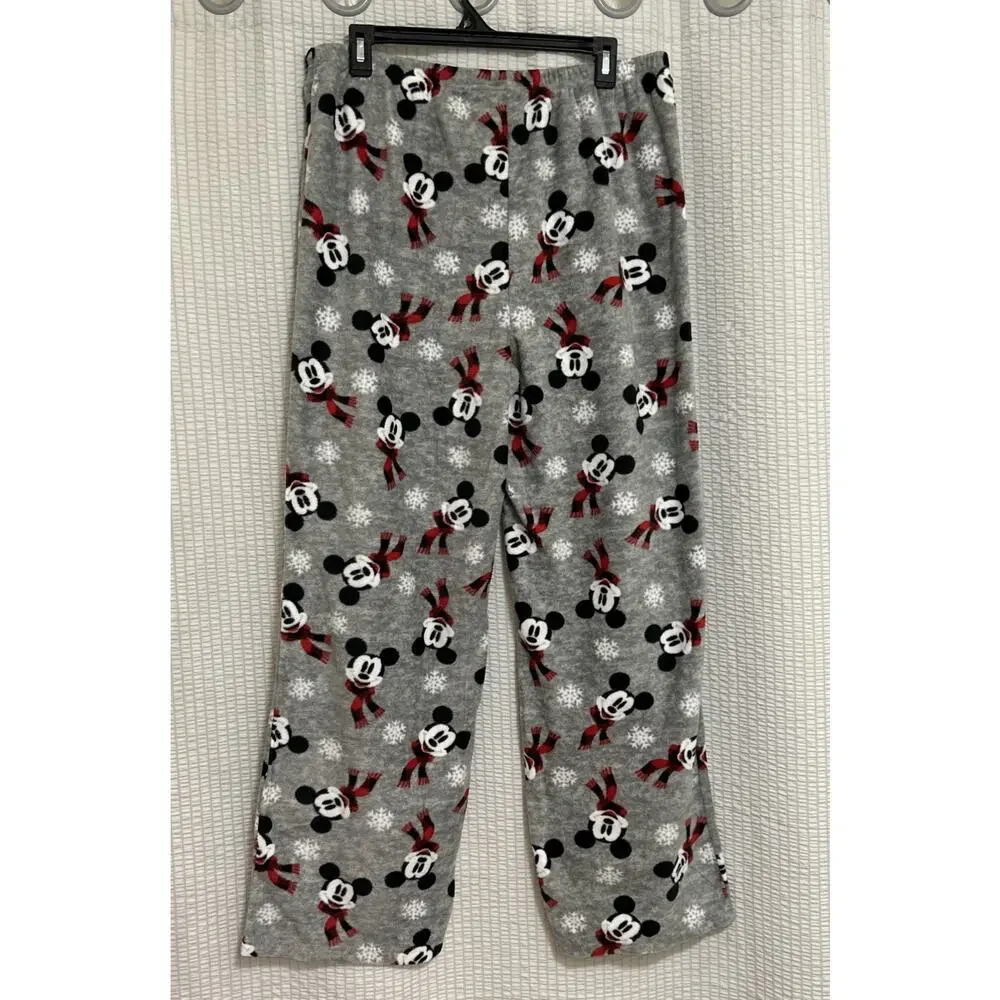Disney Mickey Mouse Women’s Fleece Pajama Pants Sz L Winter Holiday Theme NWT - Picture 4 of 9